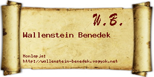 Wallenstein Benedek névjegykártya