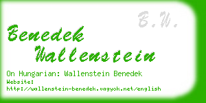 benedek wallenstein business card